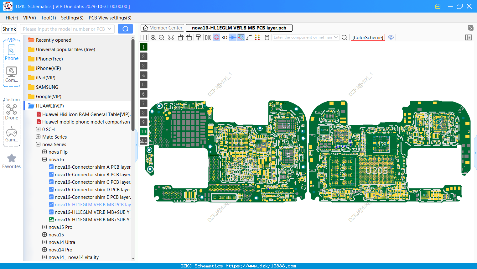 HUAWEI Nova16-HL1EGLM VER.B MB PCB Layer